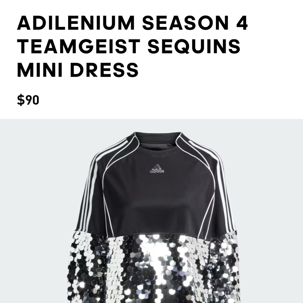Adidas Black and Silver Sequins Mini Dress